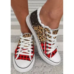 Nastyafashion Women Casual 3D Printing Color Leopard Canvas Shoes