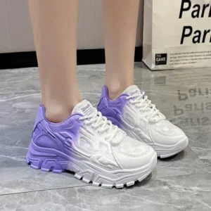 Nastyafashion Women Fashion Platform Gradient Lace-Up Sneakers