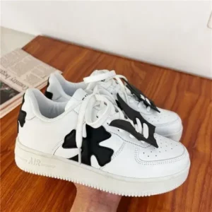 Nastyafashion Women Fashion Round Toe Cross Platform Sneakers