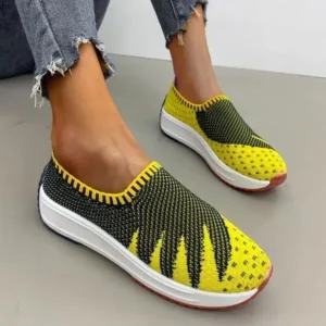 Nastyafashion Women Fashion Fly Knit Breathable Platform Low Top Sneakers