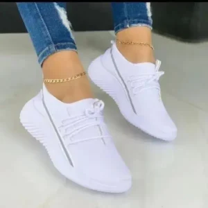 Nastyafashion Women Fashion Breathable Lace-Up Flat Mesh Sneakers