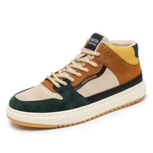 Nastyafashion Men'S Fashion Breathable Color Block Pu Sneakers