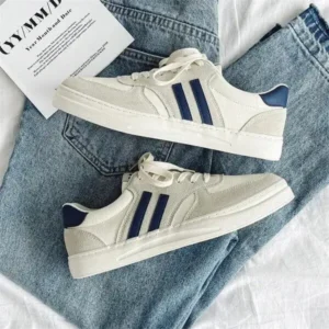 Nastyafashion Men'S Casual Retro Stripe Canvas Sneakers