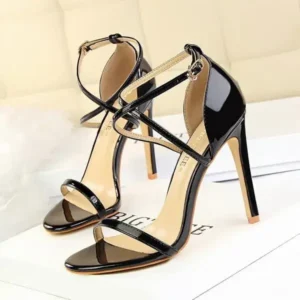 Nastyafashion Women Fashion Sexy Hollow Cross Stiletto Heel Sandals