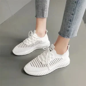 Nastyafashion Women Fashion Mesh Cloth Lace-Up Sneakers