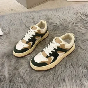 Nastyafashion Women Fashion Lace Up Design Color Blocking Sneakers