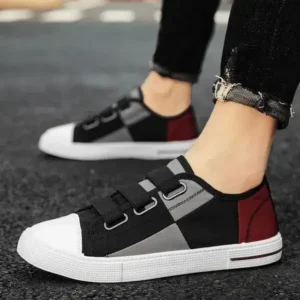 Nastyafashion Men Fashion Color Matching Low Top Flat Canvas Shoes