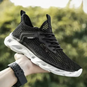 Nastyafashion Men Fashion Breathable Mesh Hollow Lightweight Sports Shoes