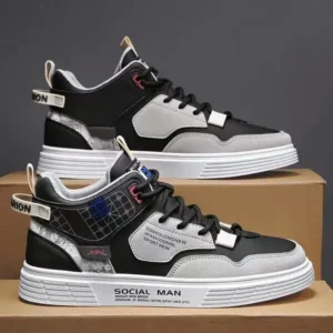 Nastyafashion Men'S Fashion High Top Color Block Sneakers