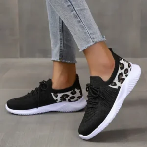 Nastyafashion Women Casual Mesh Breathable Leopard Sneakers