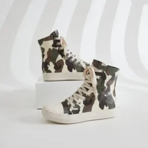 Nastyafashion Women Fashion Casual Plus Size Camouflage Thick-Soled High Top Shoes