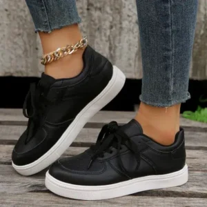 Nastyafashion Women Fashion Casual PU Lace-Up Sneakers