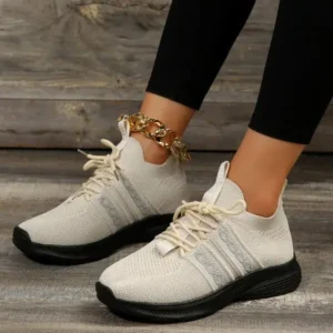 Nastyafashion Women Fashion Casual Flying Mesh Breathable Thick-Soled Sneakers