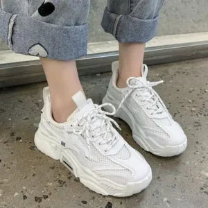 Nastyafashion Women Fashion Casual Mesh Breathable Thick-Soled Sneakers