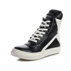 Nastyafashion Women Fashion Casual Black White Inverted Triangle High Top Shoes