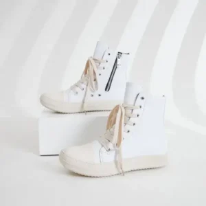 Nastyafashion Women Fashionable Hip Hop White High Top Sneakers