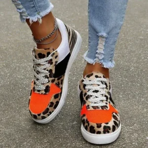 Nastyafashion Fashionable Round Toe Lace-Up Sneakers